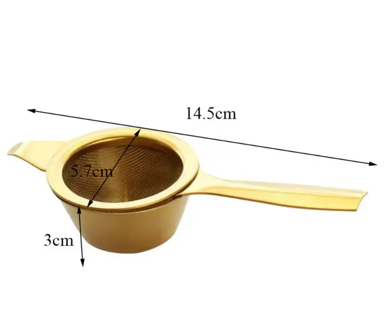 Stainless Steel Fine Mesh Tea Strainer & Drip Bowl - Blue Pepper