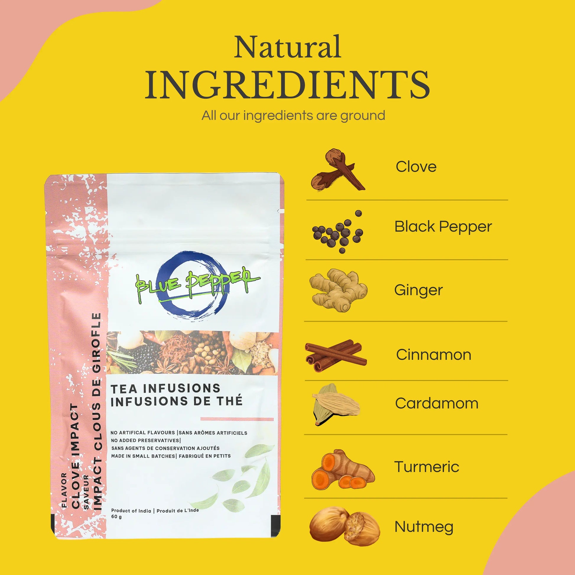 Clove Impact Tea Infusion Ingredients - Blue Pepper