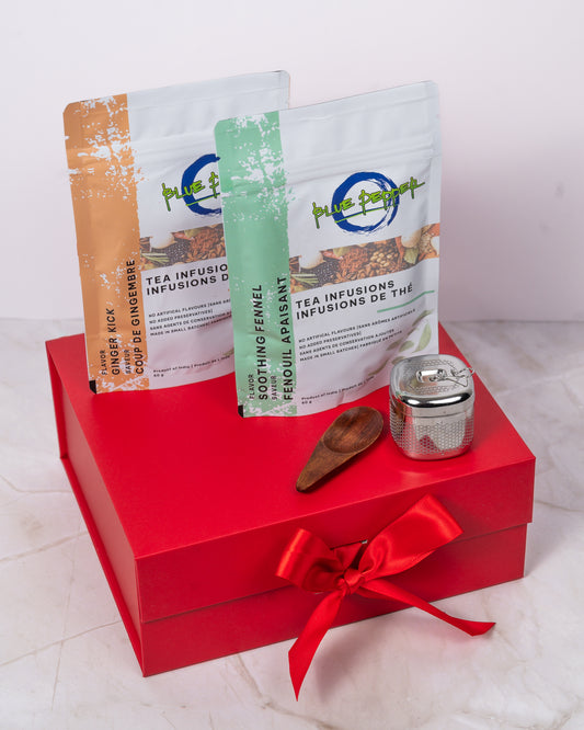 Flavor Trail Gift Box (2 Tea Infusions, 1 Tea Infuser & 1 Wooden Spoon)