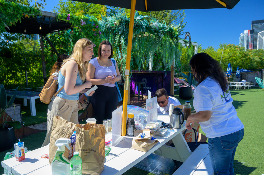 Blue Pepper tea tasting at an outdoor community event in Toronto