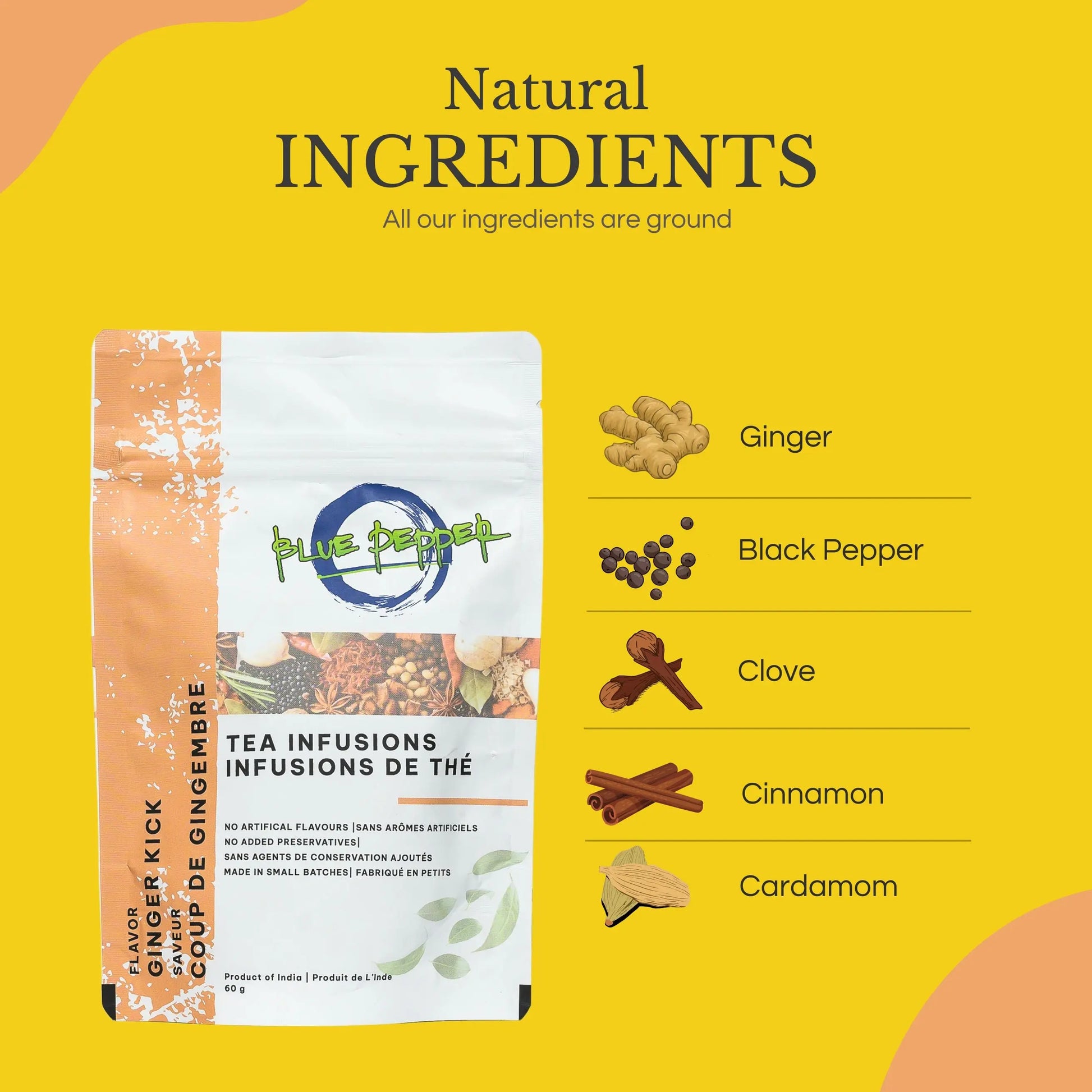 Ginger Kick Tea Infusion Ingredients - Blue Pepper