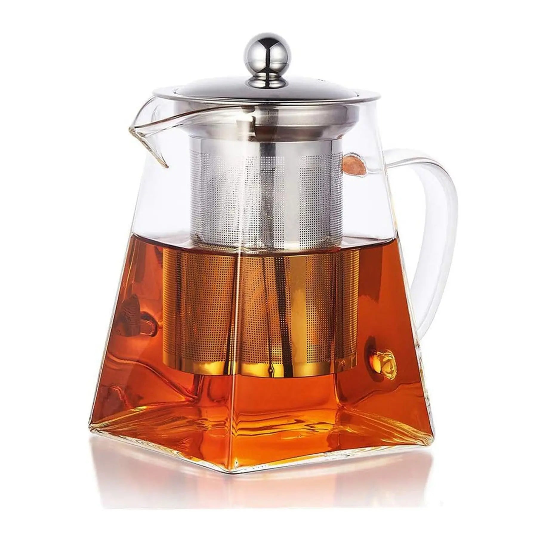 Glass Teapot with Stainless Steel Tea Infuser Blue Pepper