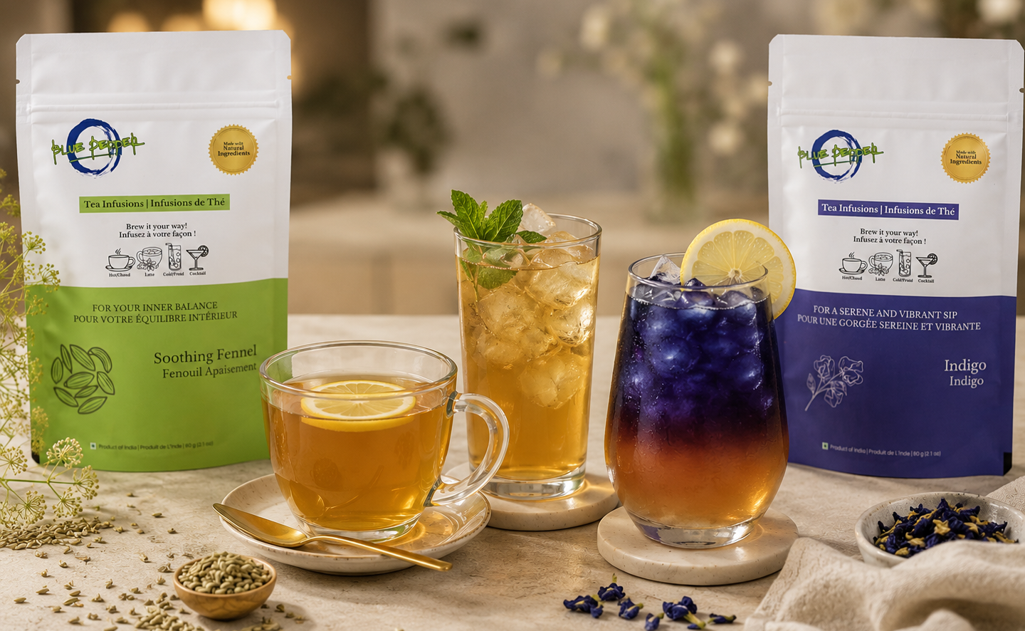 Blue pepper tea infusions