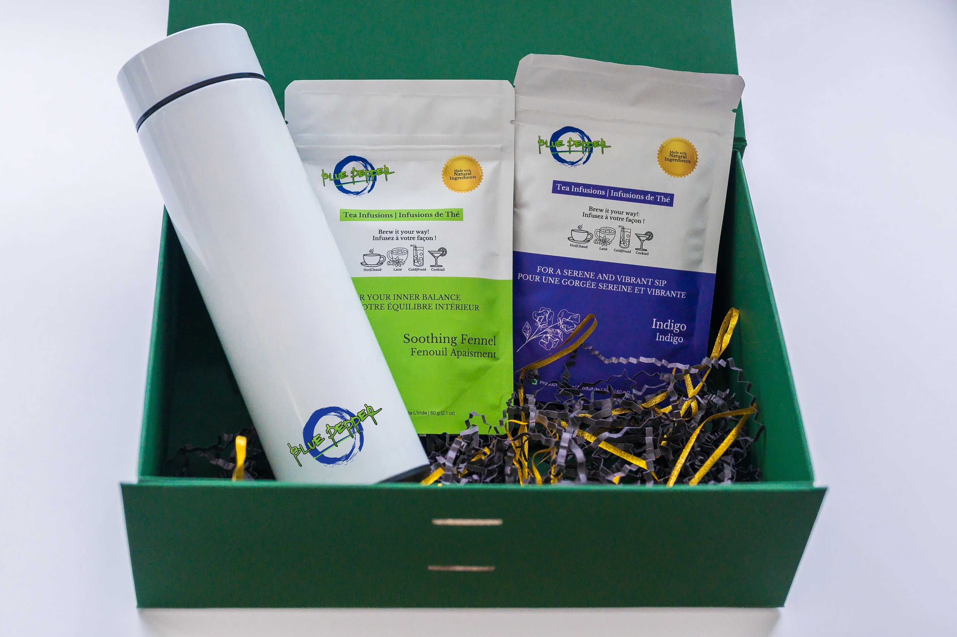 The Everyday Box (2 Tea Infusions & 1 Infuser bottle) Blue Pepper