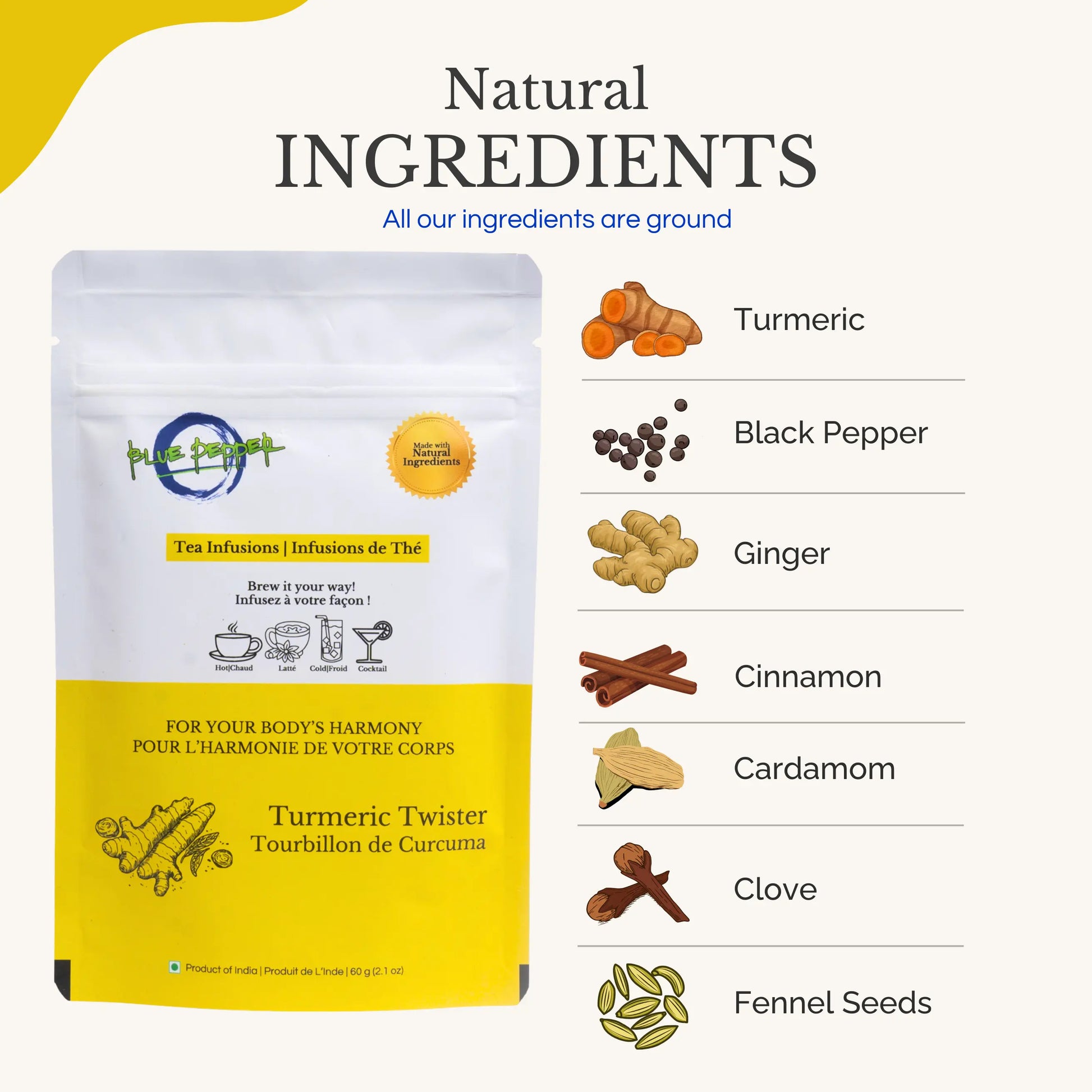 Turmeric Twister Tea Infusion Blue Pepper