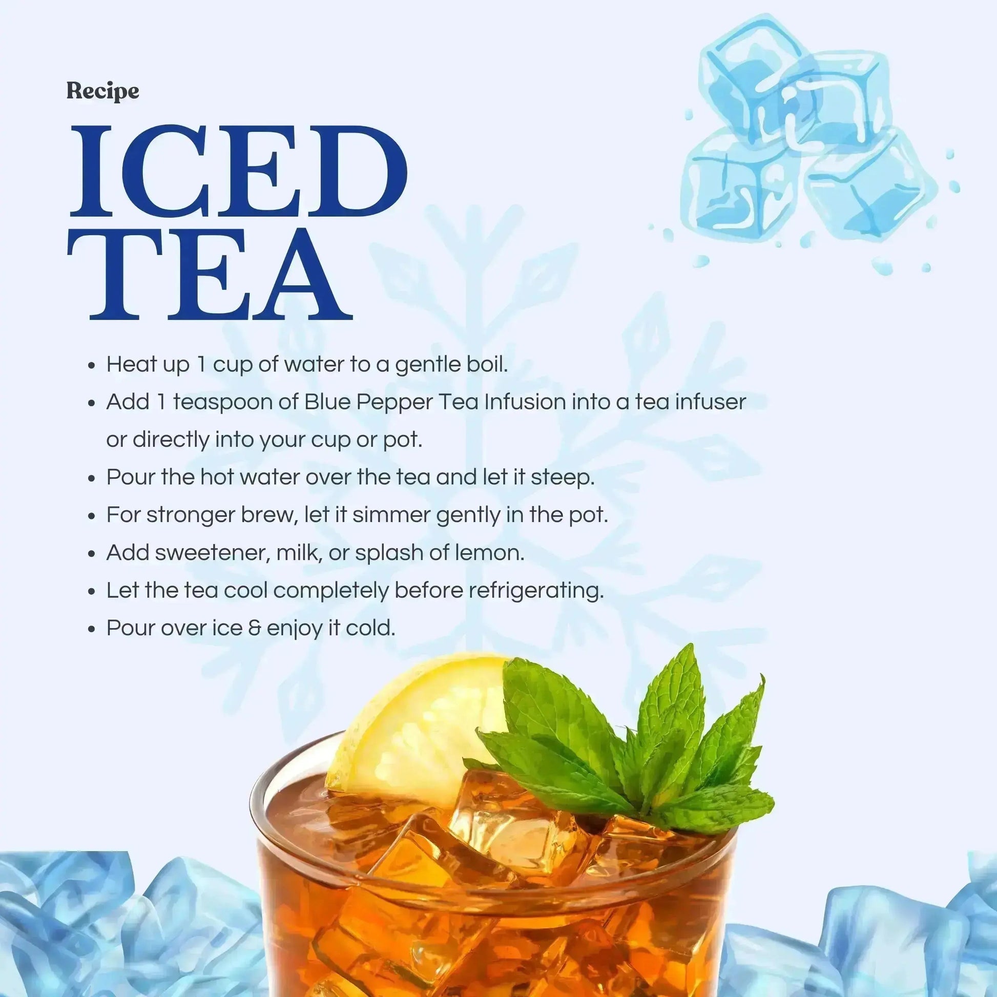 Serenity Tea Gift Set (2 Tea Infusions, 1 Tea Infuser & 1 Wooden Spoon) - Assorted Blue Pepper