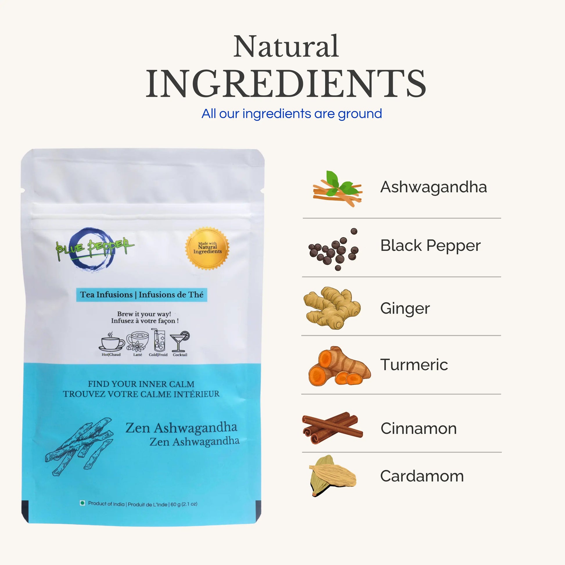 Zen Ashwagandha Tea Infusion Blue Pepper