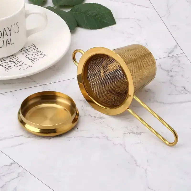 Stainless Steel Tea Infuser - Gold - Blue Pepper