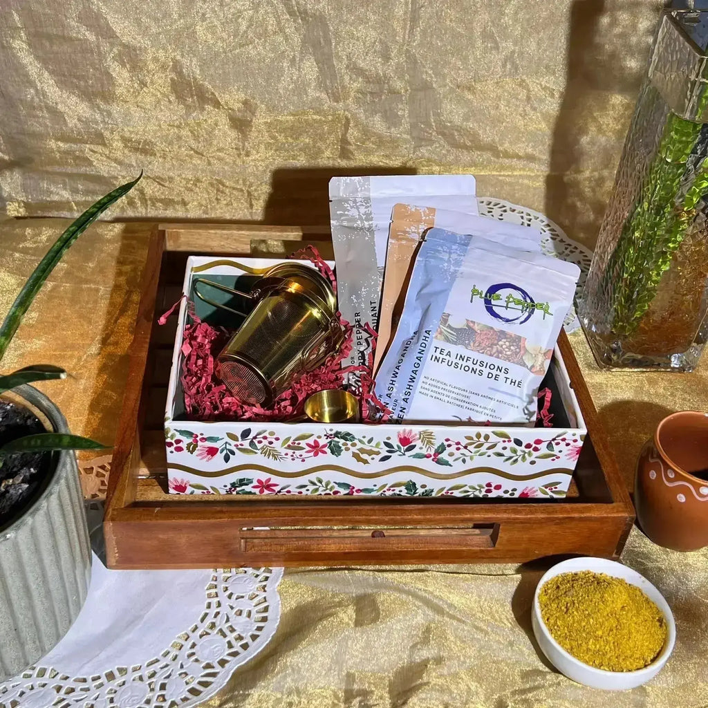Brew Bliss Tea Gift Box (3 Tea Infusions, 1 Tea Infuser & 1 Measuring Spoon) - Blue Pepper